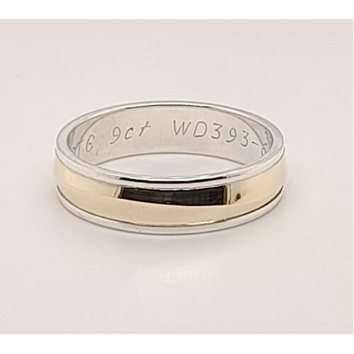 Sterling silver & 9ct gold wedder