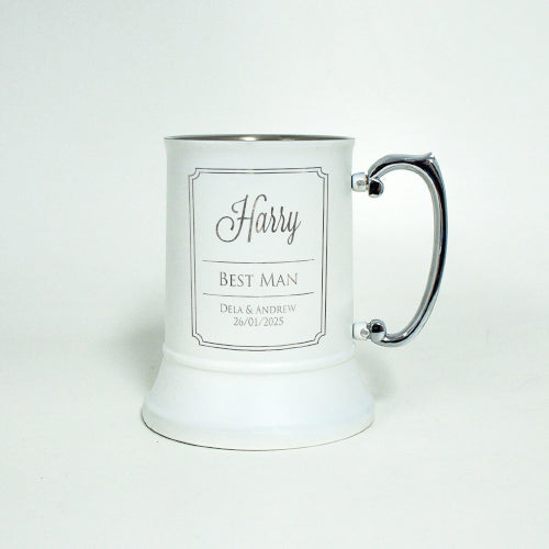 White Stainless Steel Tankard