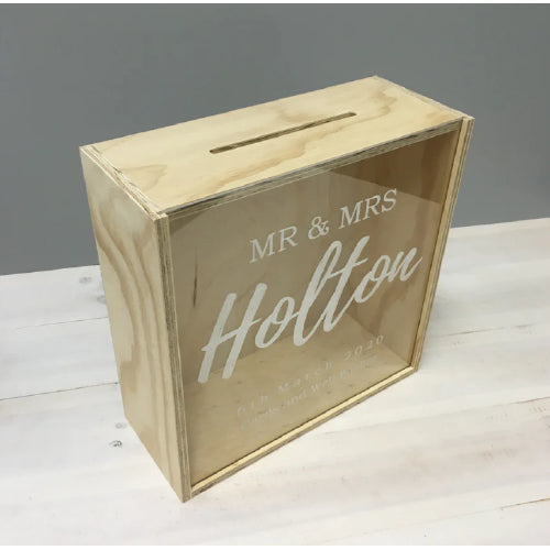 Large engraved wishing well box