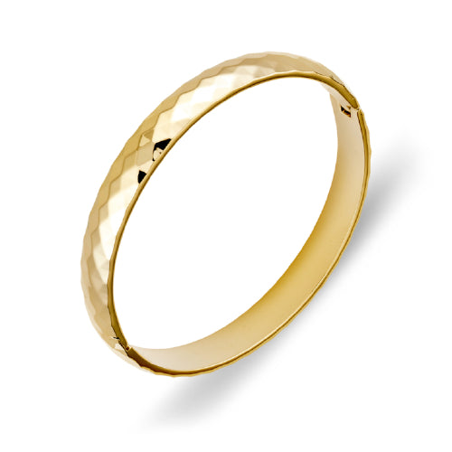 Steel Hammered Pattern Flat Bangle