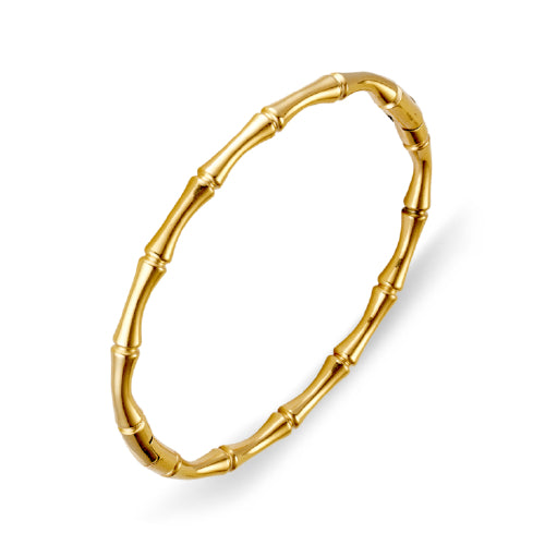 Steel Gold Plated Polished Bamboo Bangle