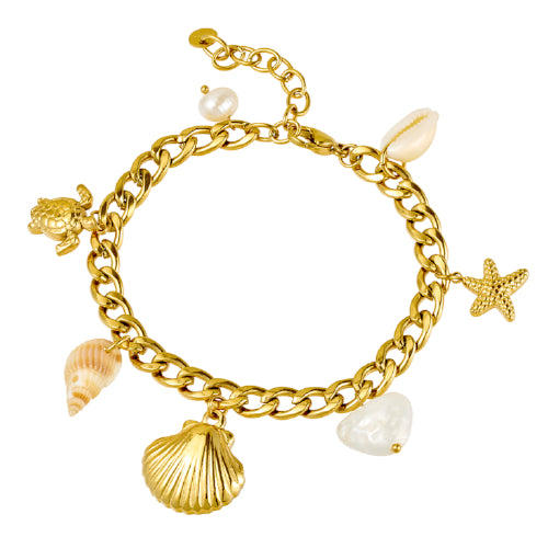 Steel Ocean Odyssey Charm Bracelet