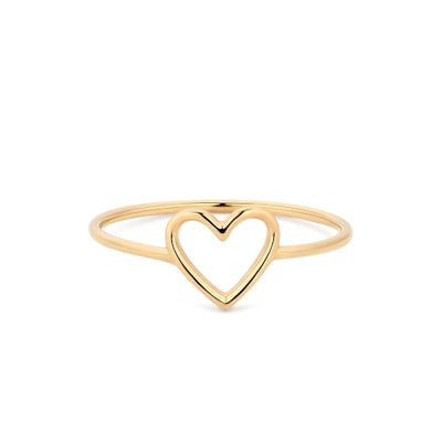 Sterling silver gold plated heart ring