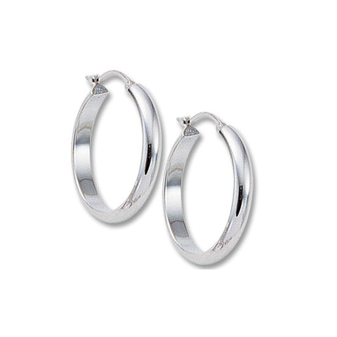 9ct silver filled white gold hoops
