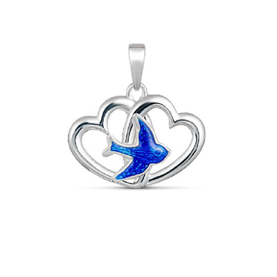 Sterling silver blue bird pendant