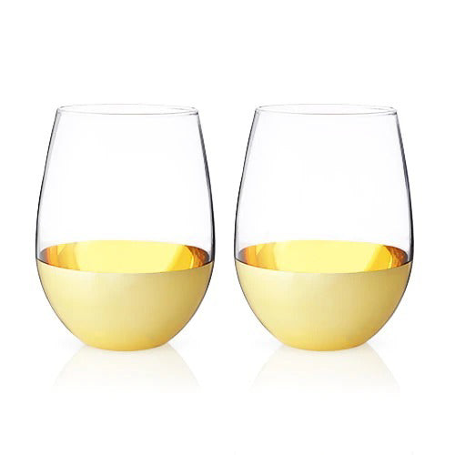 Gold dipped wine tumblers