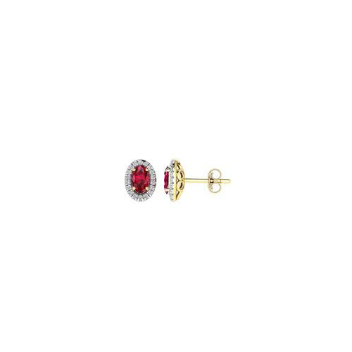 9ct gold Ruby & Diamond earrings