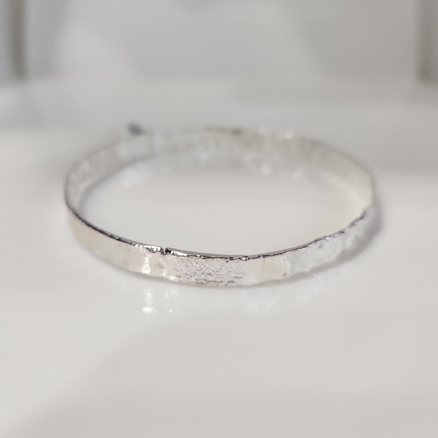 Sterling silver 63x6mm solid bangle