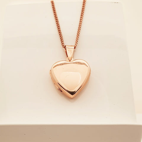 Sterling Silver Rose Gold Plated heart locket.