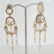 9ct gold CZ chandelier earrings