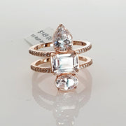 Sterling silver rose gold plated CZ ring