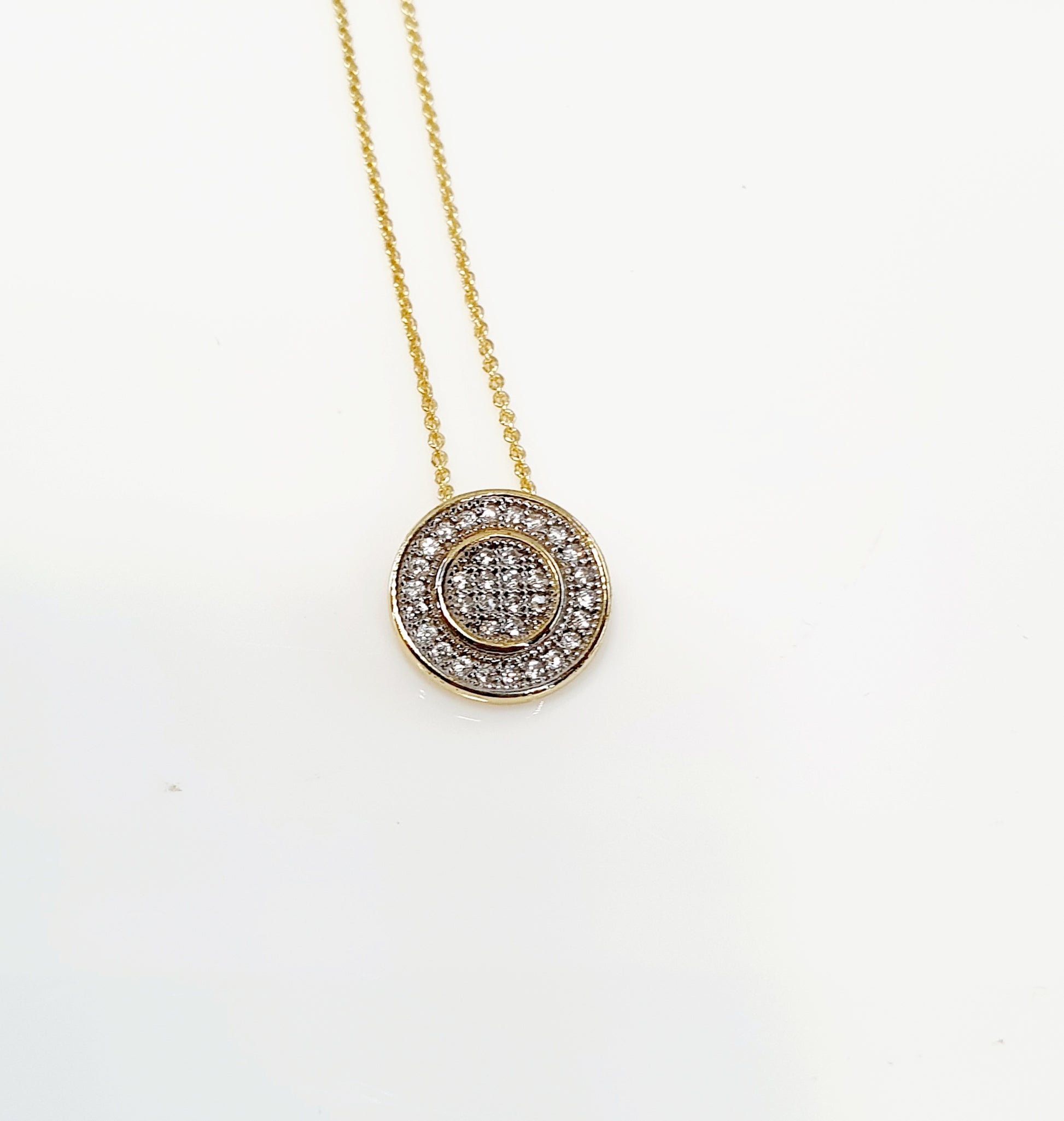Sterling silver gold plated CZ pendant