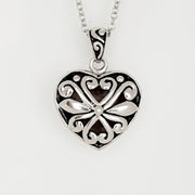 Sterling silver puff heart pendant