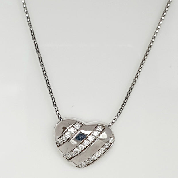 Sterling silver CZ necklace on a 45cm Sterling silver chain