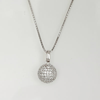 Sterling silver CZ ball necklace