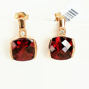 9ct rose gold & Diamond earrings.
