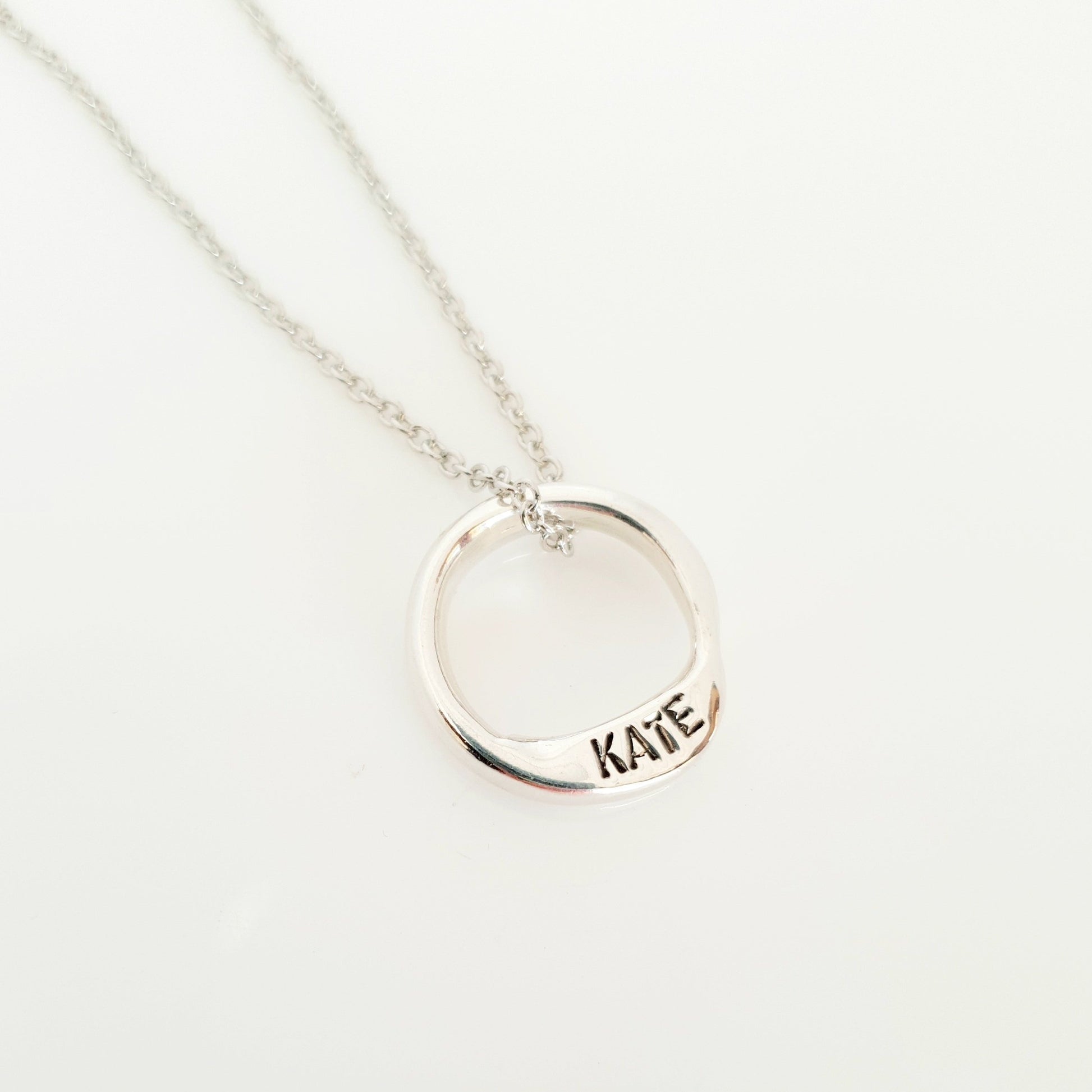 Sterling silver 20mm name circle