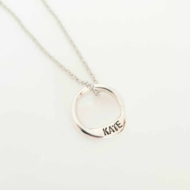 Sterling silver 20mm name circle