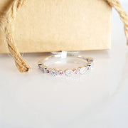 9ct white gold Pink Sapphire & Diamond ring.