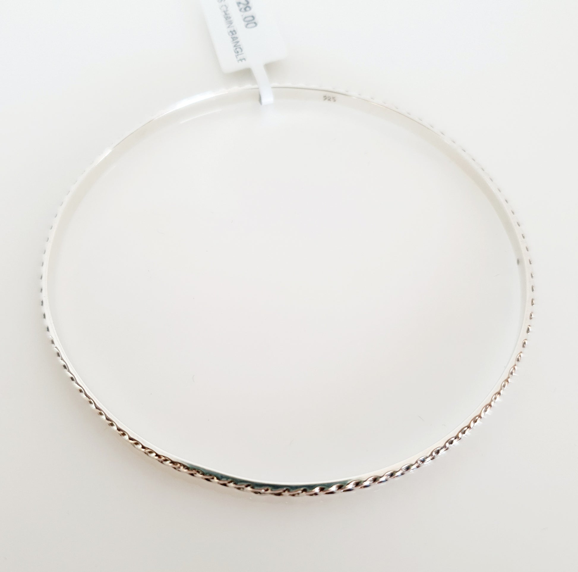 Sterling silver patterned bangle.