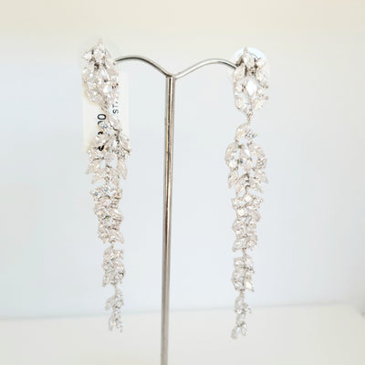 Silver plated clear crystal earrings