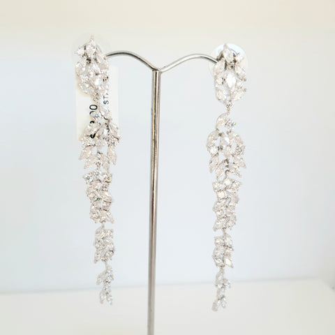 Silver plated clear crystal earrings