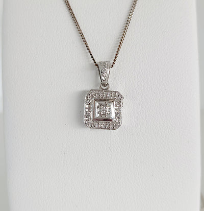 Sterling silver diamond pendant