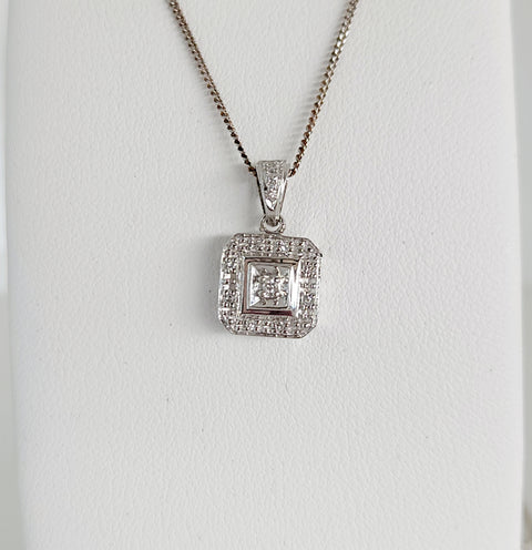 Sterling silver diamond pendant