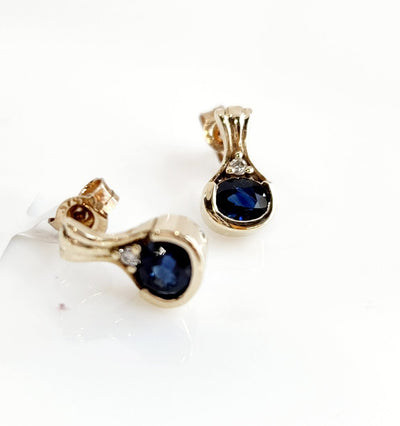 9ct Sapphire & Diamond earrings