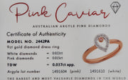 9ct rose gold Argyle Diamond ring.