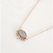 9ct Opal & White Sapphire necklace