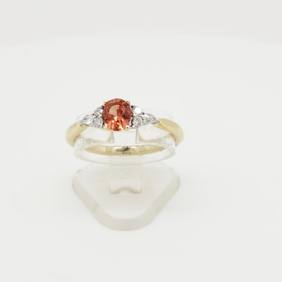 9ct Madagasca Sapphire & Diamond ring