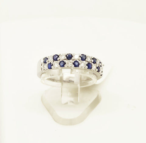 9ct white gold Sapphire & Diamond Ring
