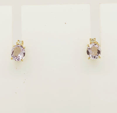 9ct Amethyst Diamond earrings