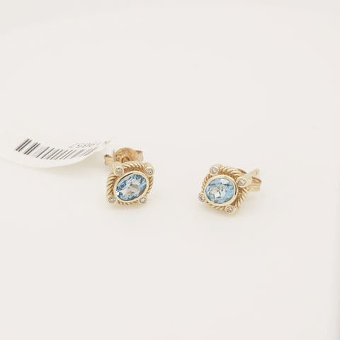 9ct Topaz & Diamond stud earrings