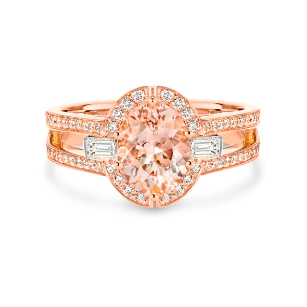 18ct Morganite & Diamond ring