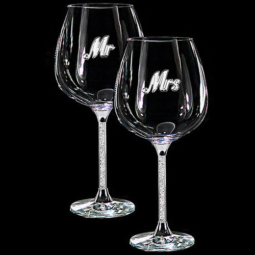Mr & Mrs Wine glasses