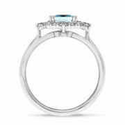 White gold Aquamarine & Diamond ring