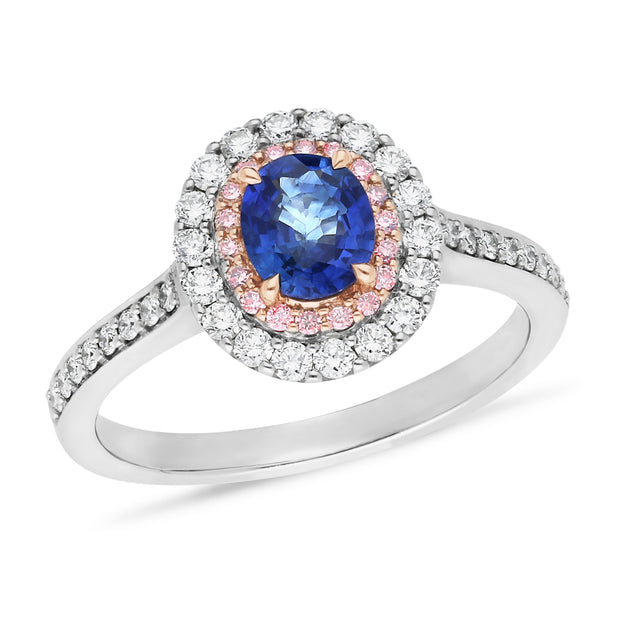 18ct Ceylon Sapphire & Diamond ring