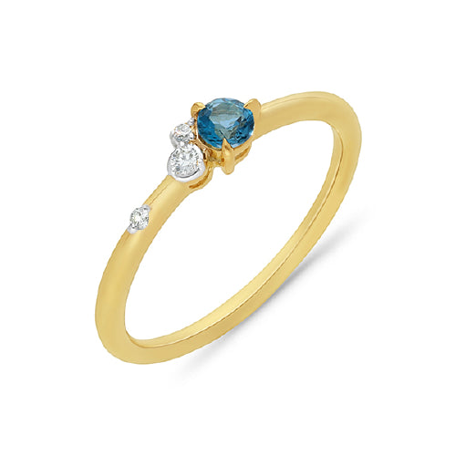 9ct London Blue Topaz & Diamond ring