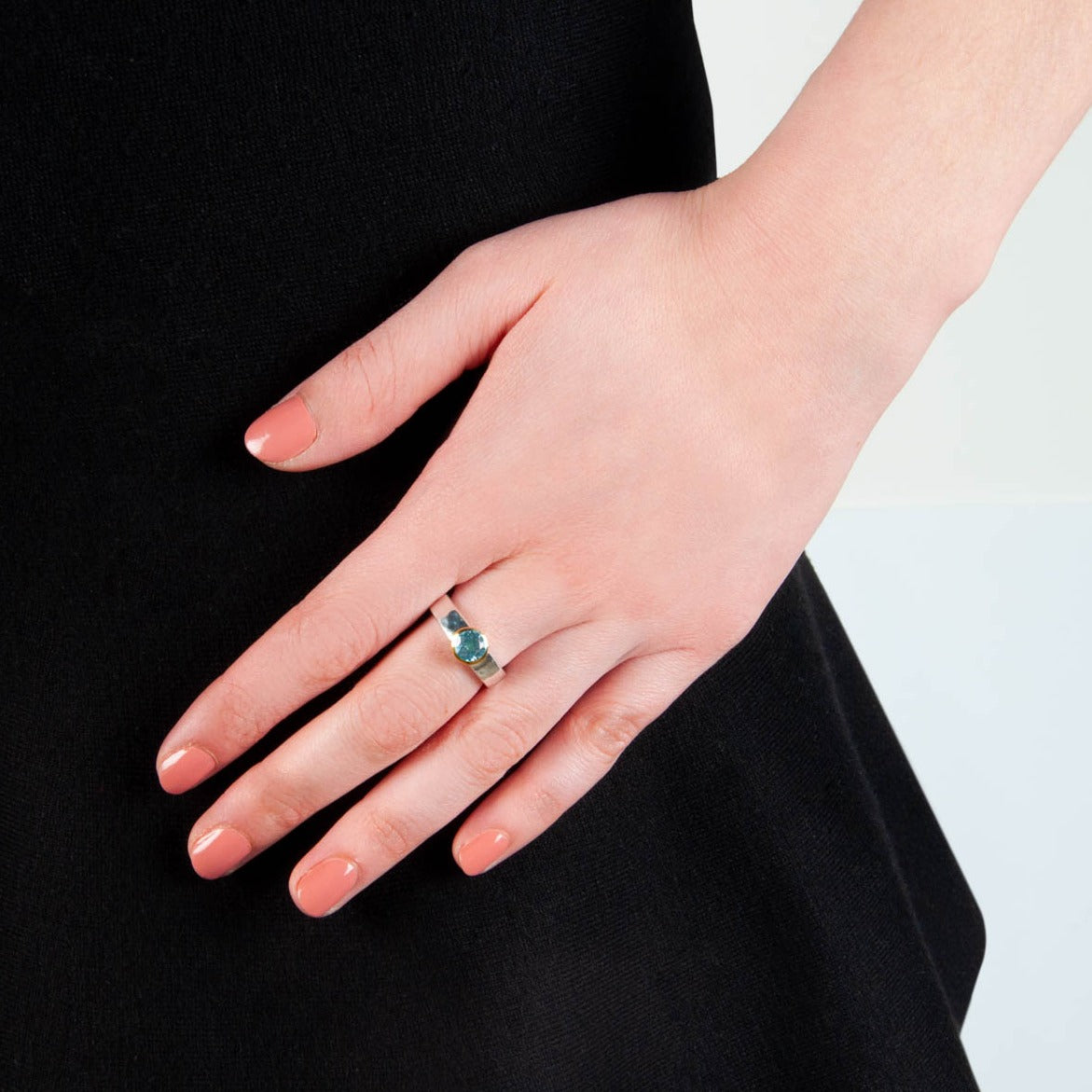 Sterling silver Blue Topaz ring.