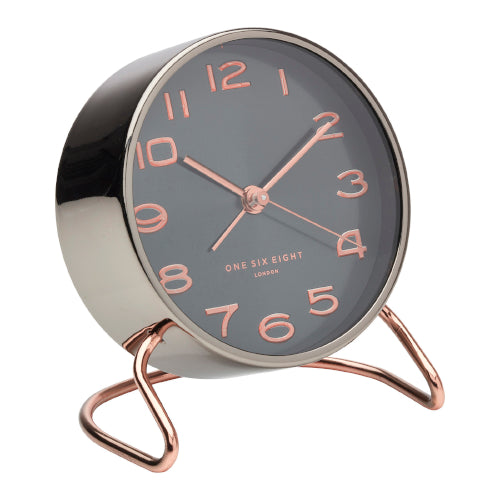 Issabelle gunmetal silent alarm clock
