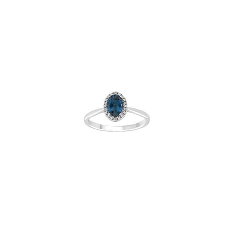 9ct Blue Topaz & Diamond ring