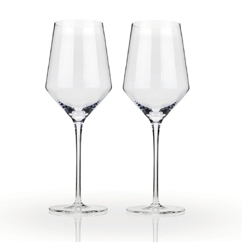 Angled Crystal Chardonnay glasses