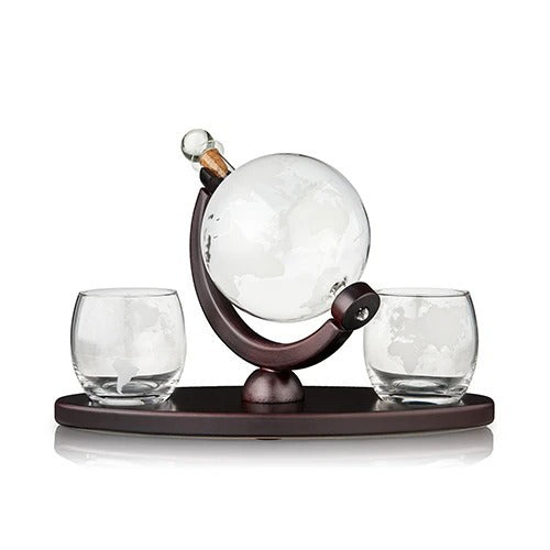 Globe decanter & glass whiskey set