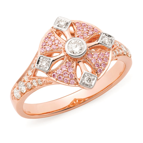 Pink Caviar Diamond ring