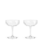 faceted crystal coupe glasses