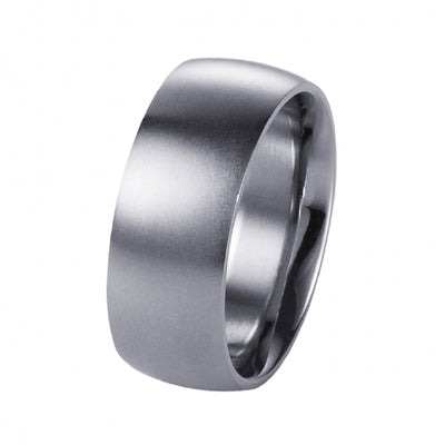 Gents brushed steel ring