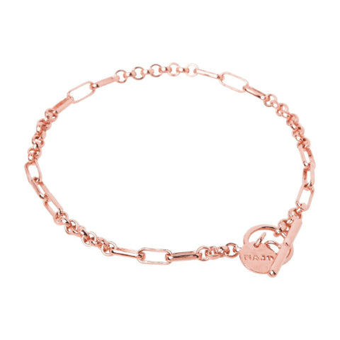 Sterling silver rose plated bracelet