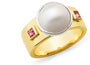 9ct gold Mabe Pearl and Pink Tourmaline ring